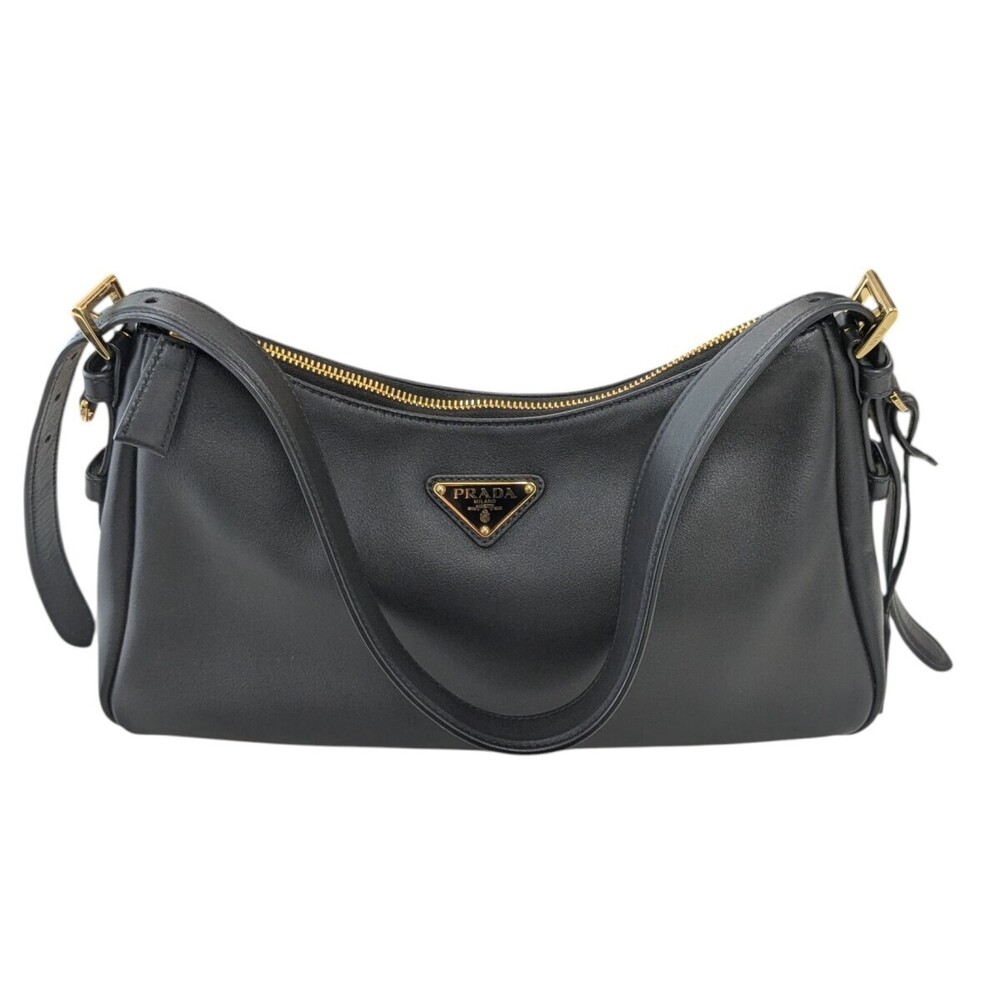 Prada Emme Leather Shoulder Bag Black